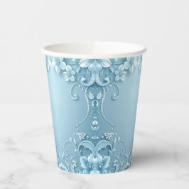 Blue Decorative Floral Paper Cups Pappbecher
