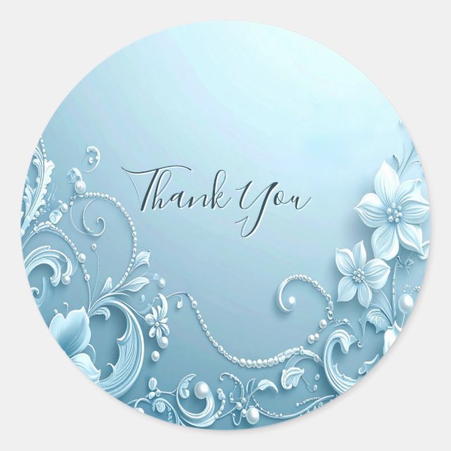 Blue Decorative Floral Sticker (Vorderseite)