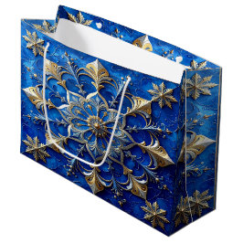 Blue Decorative Holiday Gift Bag Große Geschenktüte