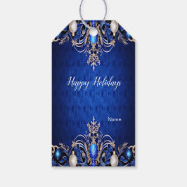 Blue Decorative Holiday Gift Tag Geschenkanhänger