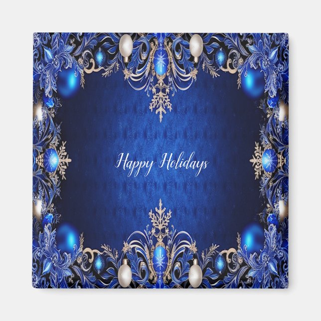 Blue Decorative Holiday Magnet (Vorne)