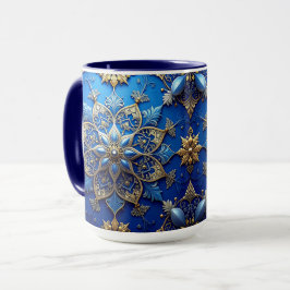 Blue Decorative Holiday Mug Tasse