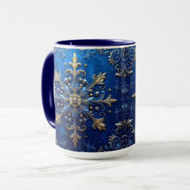 Blue Decorative Holiday Mug Tasse