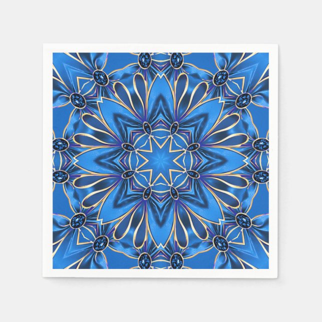 Blue Decorative Holiday Napkin Serviette (Vorderseite)