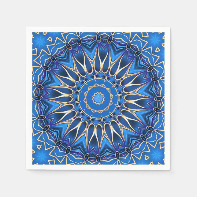 Blue Decorative Holiday Napkin Serviette (Vorderseite)