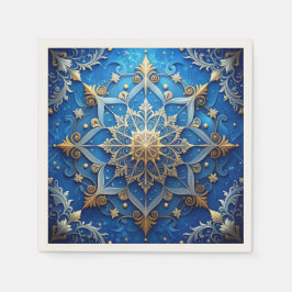 Blue Decorative Holiday Napkin Serviette