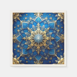 Blue Decorative Holiday Napkin Serviette