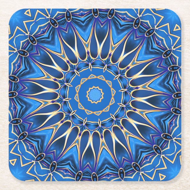 Blue Decorative Holiday Paper Untersetzer (Vorderseite)