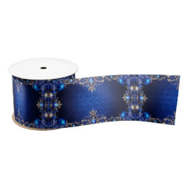 Blue Decorative Holiday Satin Ribbon Satinband