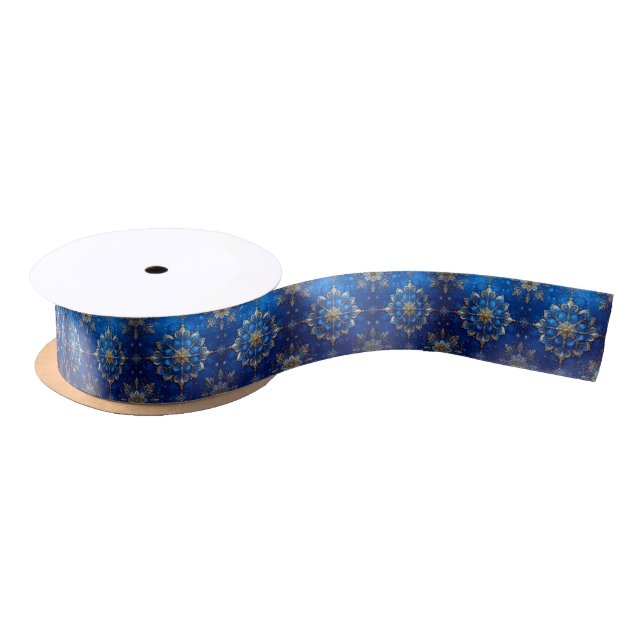 Blue Decorative Holiday Satin Ribbon Satinband (Spule)