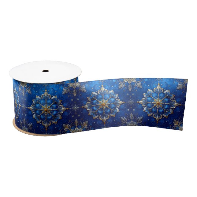 Blue Decorative Holiday Satin Ribbon Satinband (Spule)
