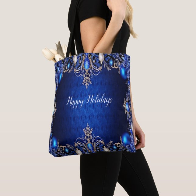 Blue Decorative Holiday Tote Bag (Von Nahem)