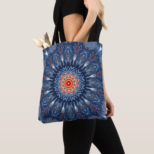 Blue Decorative Holiday Tote Bag (Von Nahem)