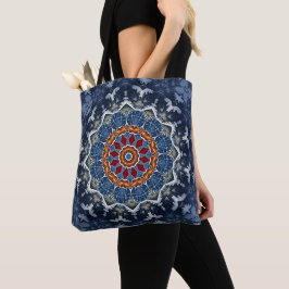 Blue Decorative Holiday Tote Bag