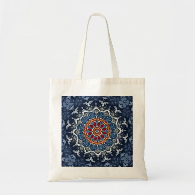 Blue Decorative Holiday Tote Bag Tragetasche (Vorne)