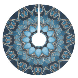 Blue Decorative Holiday Weihnachtsrock Polyester Weihnachtsbaumdecke