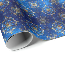 Blue Decorative Holiday Wrapping Paper Geschenkpapier