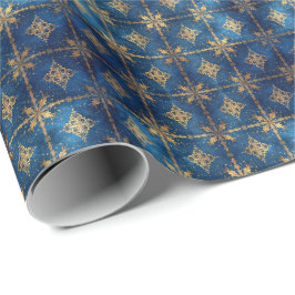 Blue Decorative Holiday Wrapping Paper Geschenkpapier