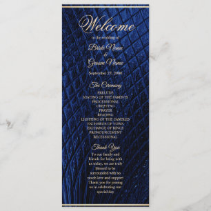 Blue Decorative Modern Wedding Program Programm