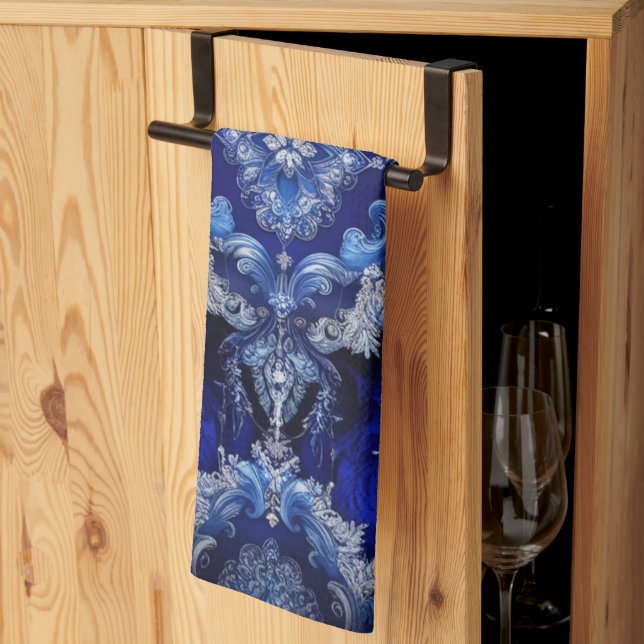 Blue Decorative Ornaments Holiday Kitchtuch Geschirrtuch (Drittel gefaltet)