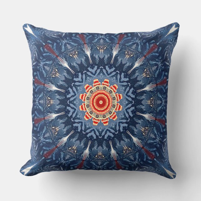 Blue Decorative Throw Pillow Kissen (Vorderseite)