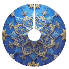 Blue Decorative Tree Skirt Polyester Weihnachtsbaumdecke