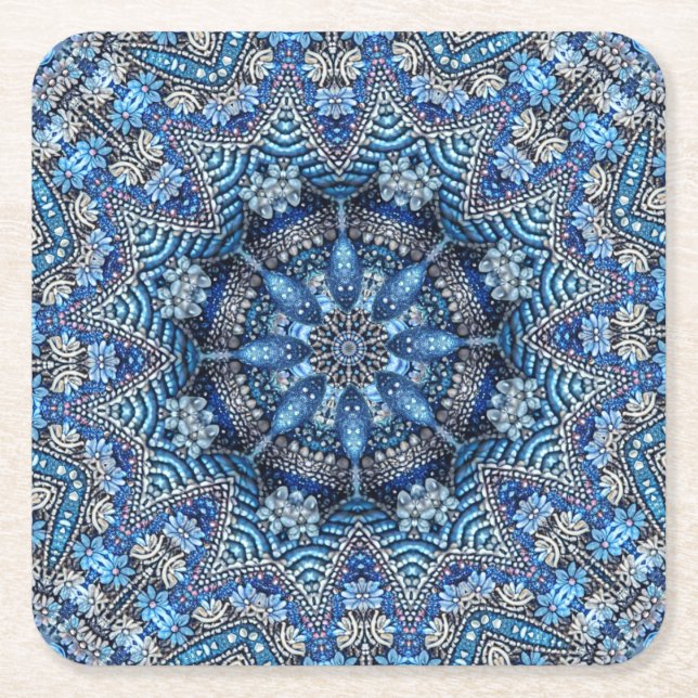 Blue Decorative Weihnachtszeitschrift Untersetzer (Vorderseite)