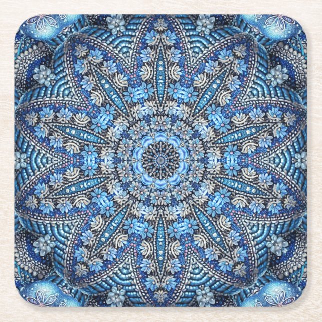 Blue Decorative Weihnachtszeitschrift Untersetzer (Vorderseite)