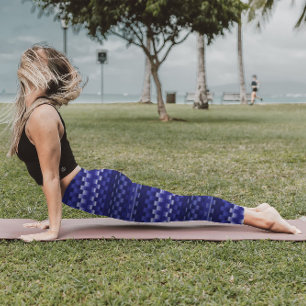 Blue Deep Lila Trippy Stripes Cool Psychedelic Leggings