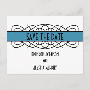 Blue Deko Blühte Save the Date Postkarte