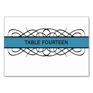 Blue Deko Blühte Table Card Tischnummer