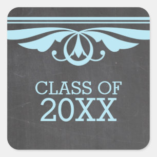 Blue Deko Chalkboard Abschluss Stickers