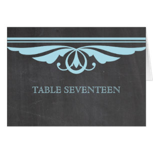 Blue Deko Chalkboard Tischnummer Card