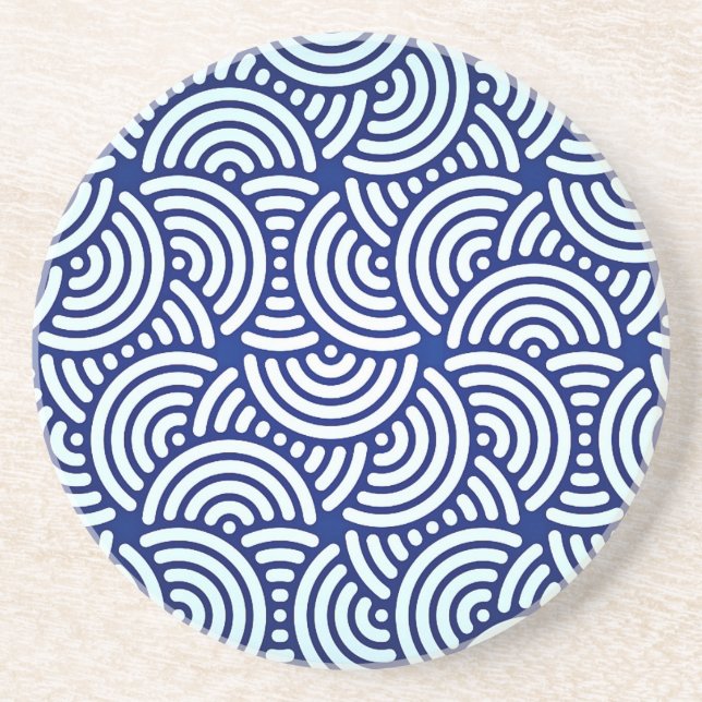 Blue Deko Japanese Curve Untersetzer (Vorne)