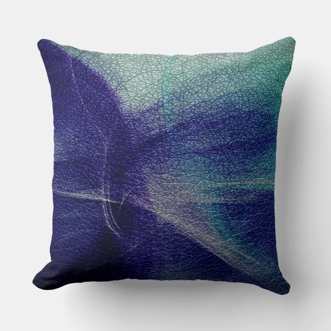 Blue Deko Leather Look Kissen (Vorderseite)