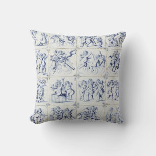 Blue Delft Fliesen Kissen
