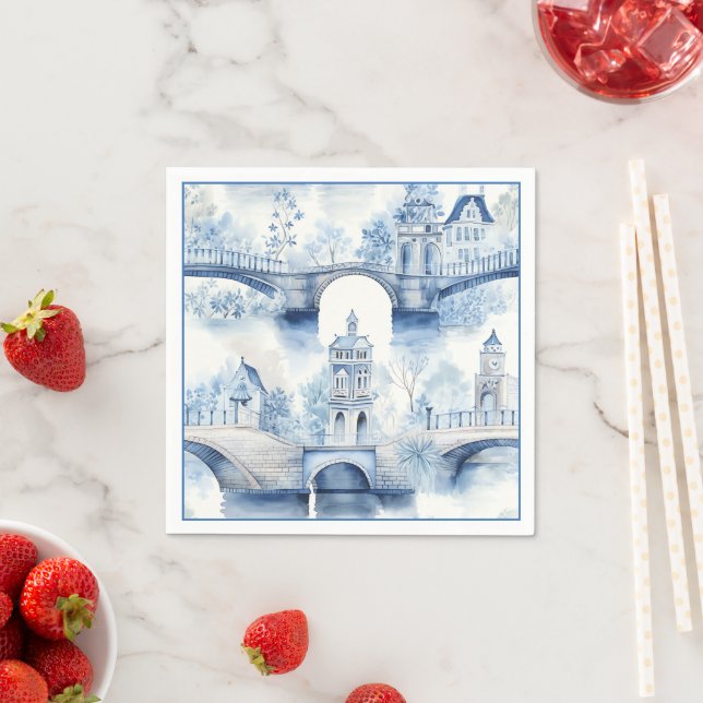 Blue Delft Floral Party Serviette (Beispiel)