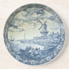 Blue Delft Windmill Dutch Plate Getränkeuntersetzer