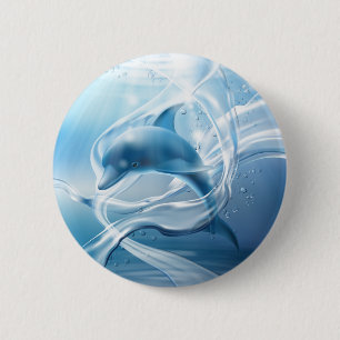 Blue-Delphin-Knöpfe Button