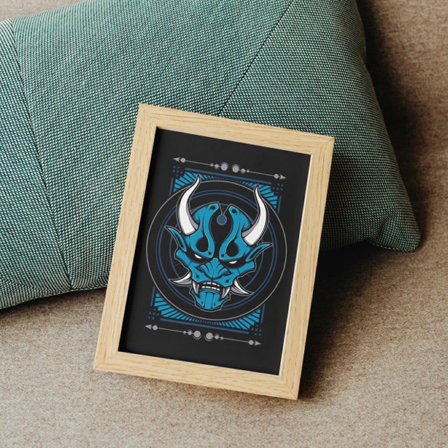Blue Demon Oni Mask Poster (Von Creator hochgeladen)