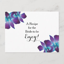 Blue Dendrobium Orchid Rezept Card Brautparty Postkarte