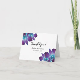 Blue Dendrobium Orchid Wedding Foto Vielen Dank Dankeskarte
