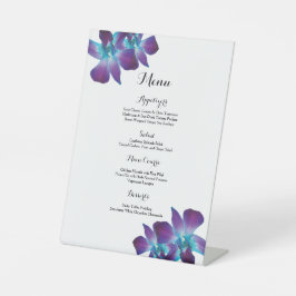Blue Dendrobium Orchid Wedding Menu Sockelschild