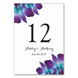 Blue Dendrobium Orchid Wedding Tischnummer