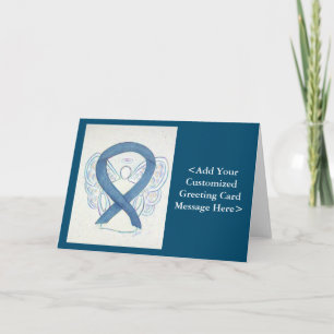 Blue Denim Awareness Ribbon Angel Cards Karte