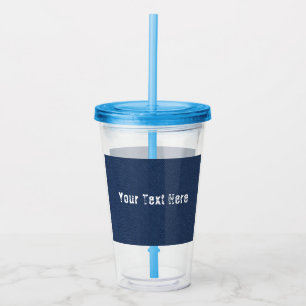 Blue Denim Custom Text Acrylic Tumbler Acryltrinkbecher