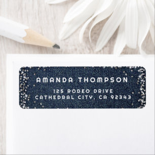 Blue Denim Diamonds Glitzer Kristall Trendy Chic