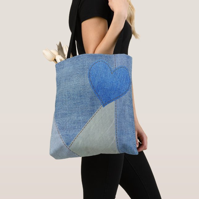 Blue Denim Heart Tote Bag (Von Nahem)