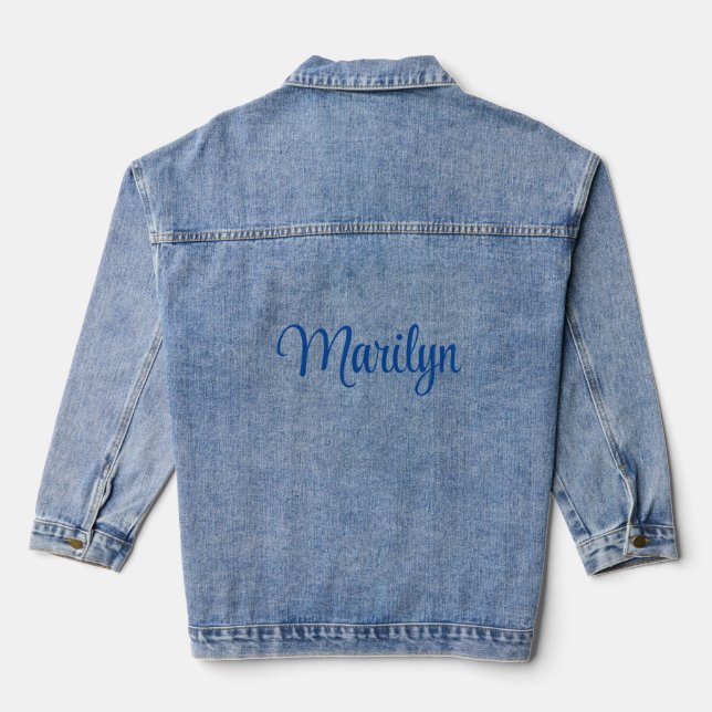 Blue Denim Jacket Custom Name  Jeansjacke (Rückseite)