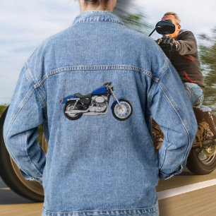 Blue Denim Jean Jacket Motorcycle Jeansjacke